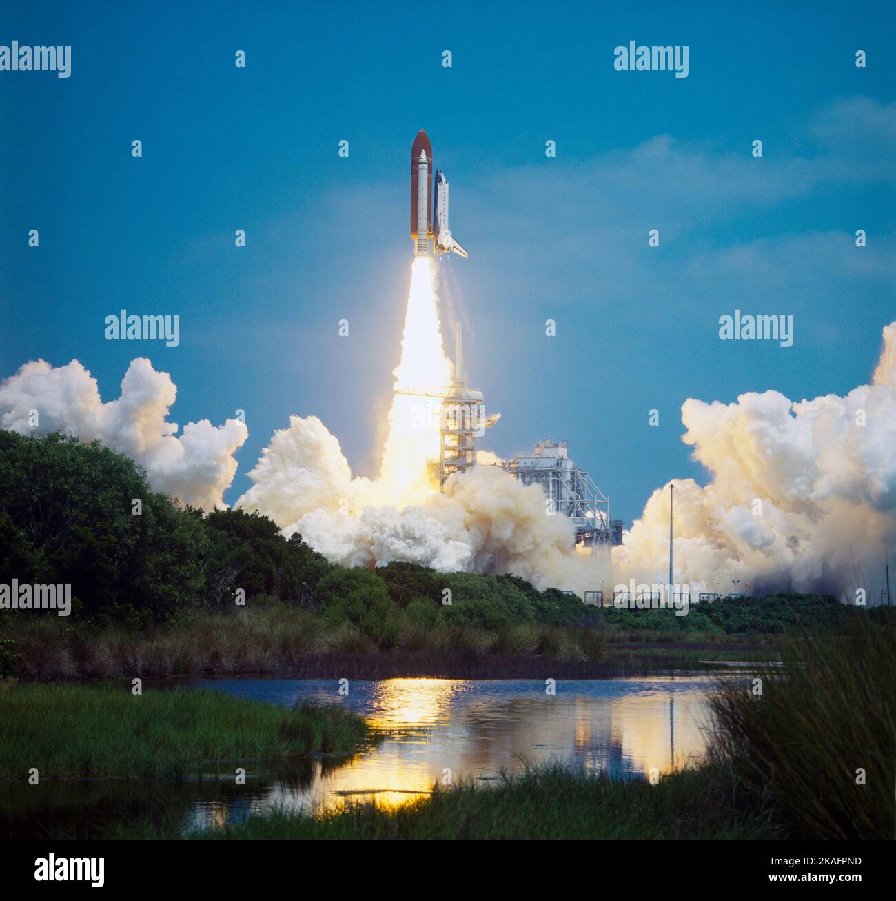 Shuttle-Start bei John. F. Kennedy Space Center NASA Stockfoto
