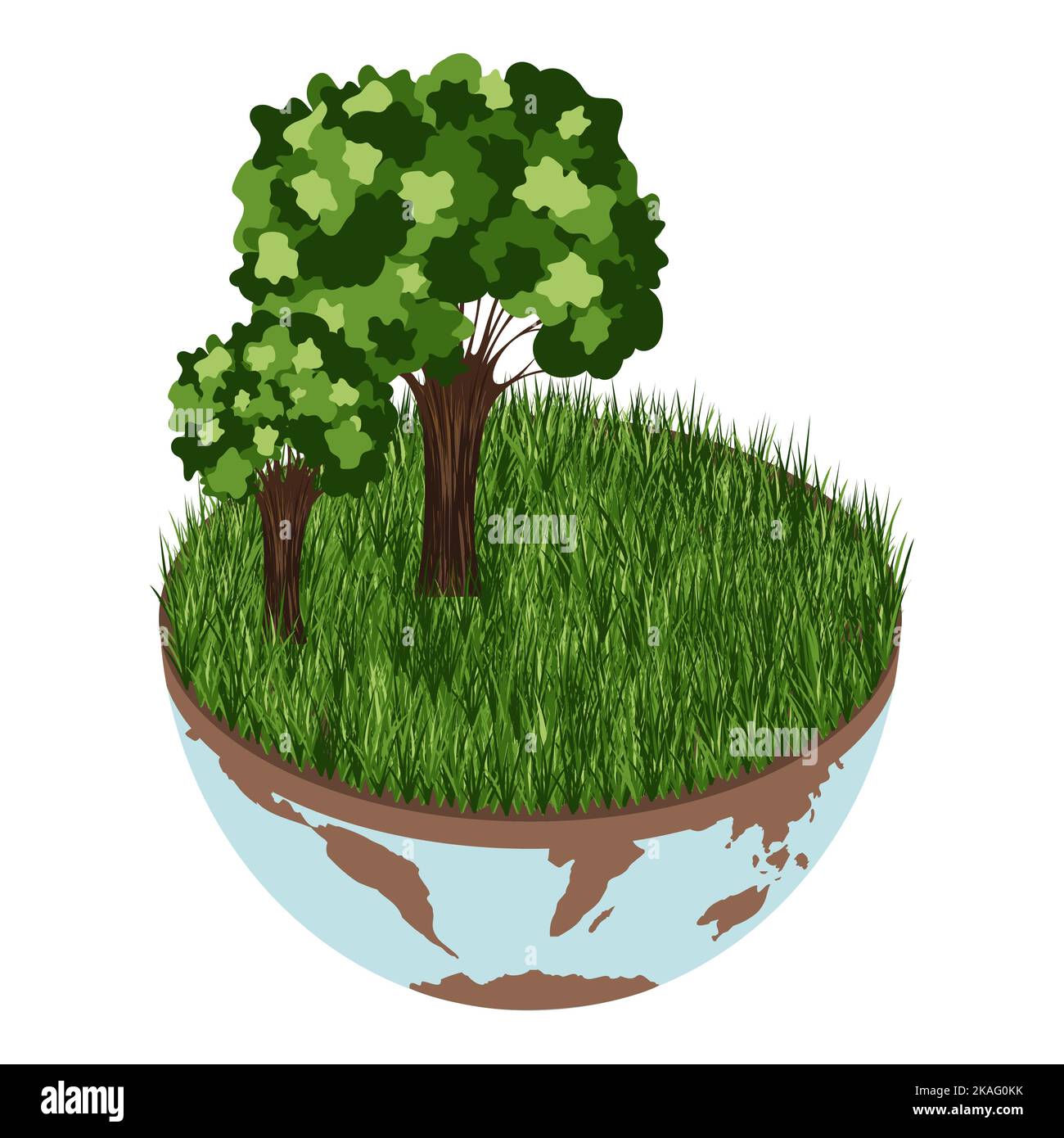 Symbol für den Klimawandel der Erde - Vektor-isometrische Ökologie Illustration eines Umweltkonzepts zur Rettung des Planeten Erde. Konzept Vision zum Thema Stock Vektor