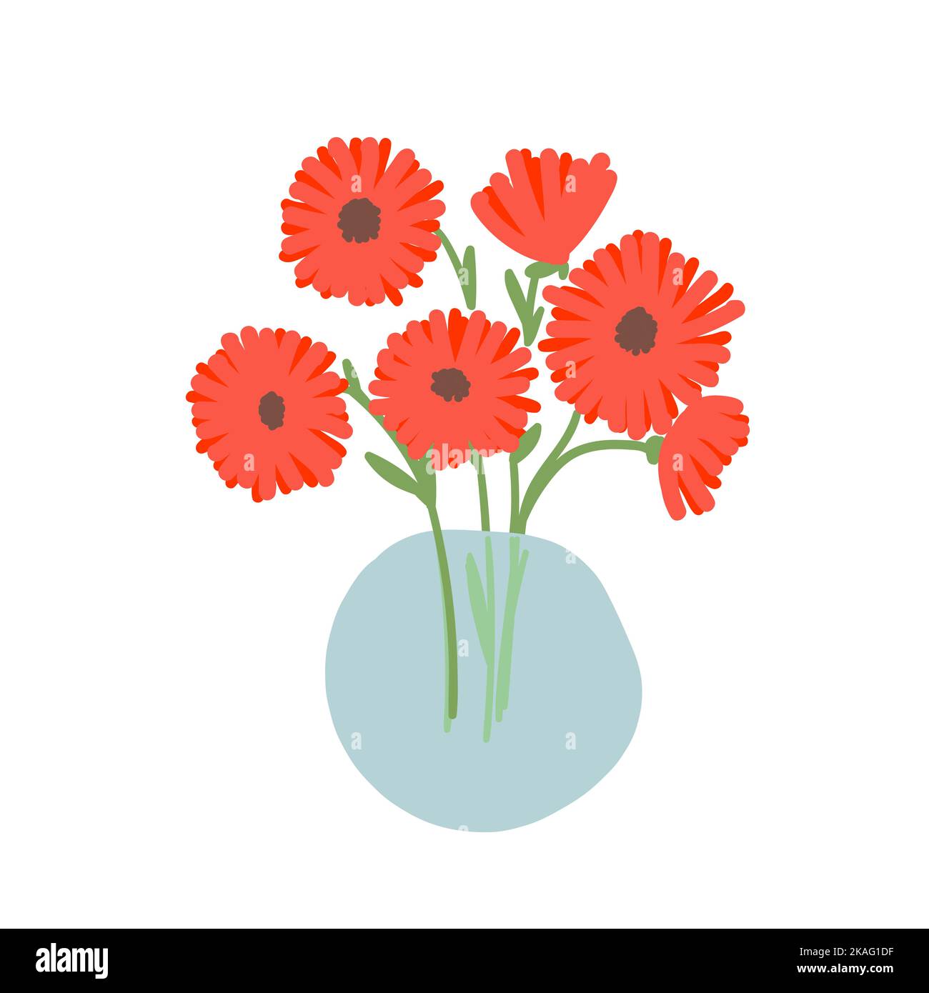 Blumenstrauß. Vektorgrafik. Botanisches Designelement. Stock Vektor