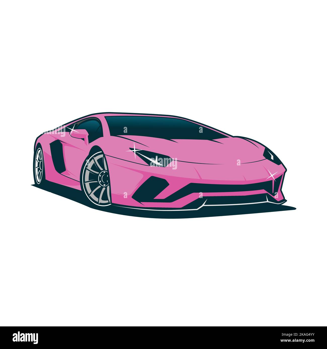 Rosa Lamborghini Vektor-T-Shirt-Design. Kuchendekoration png eps Formate. Jetzt herunterladen Stock Vektor