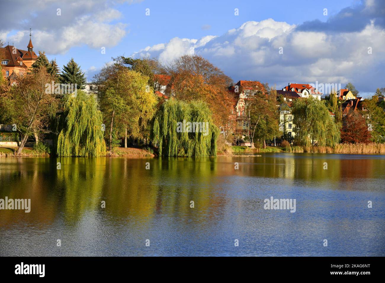 Der Burgsee in Bad Salzungen Stockfoto