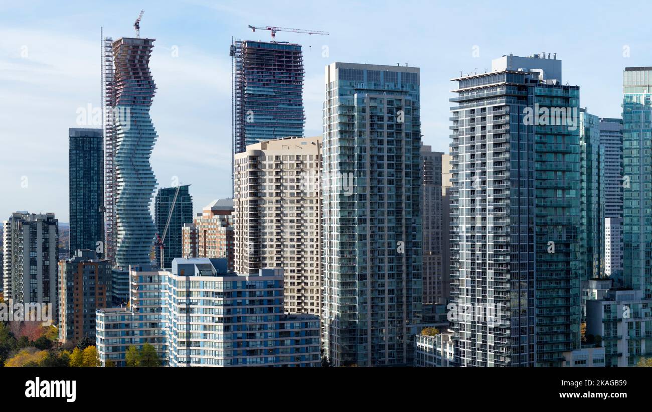 Mississauga Skyline, moderne Hochhäuser, Mississauga, Ontario, Kanada Stockfoto