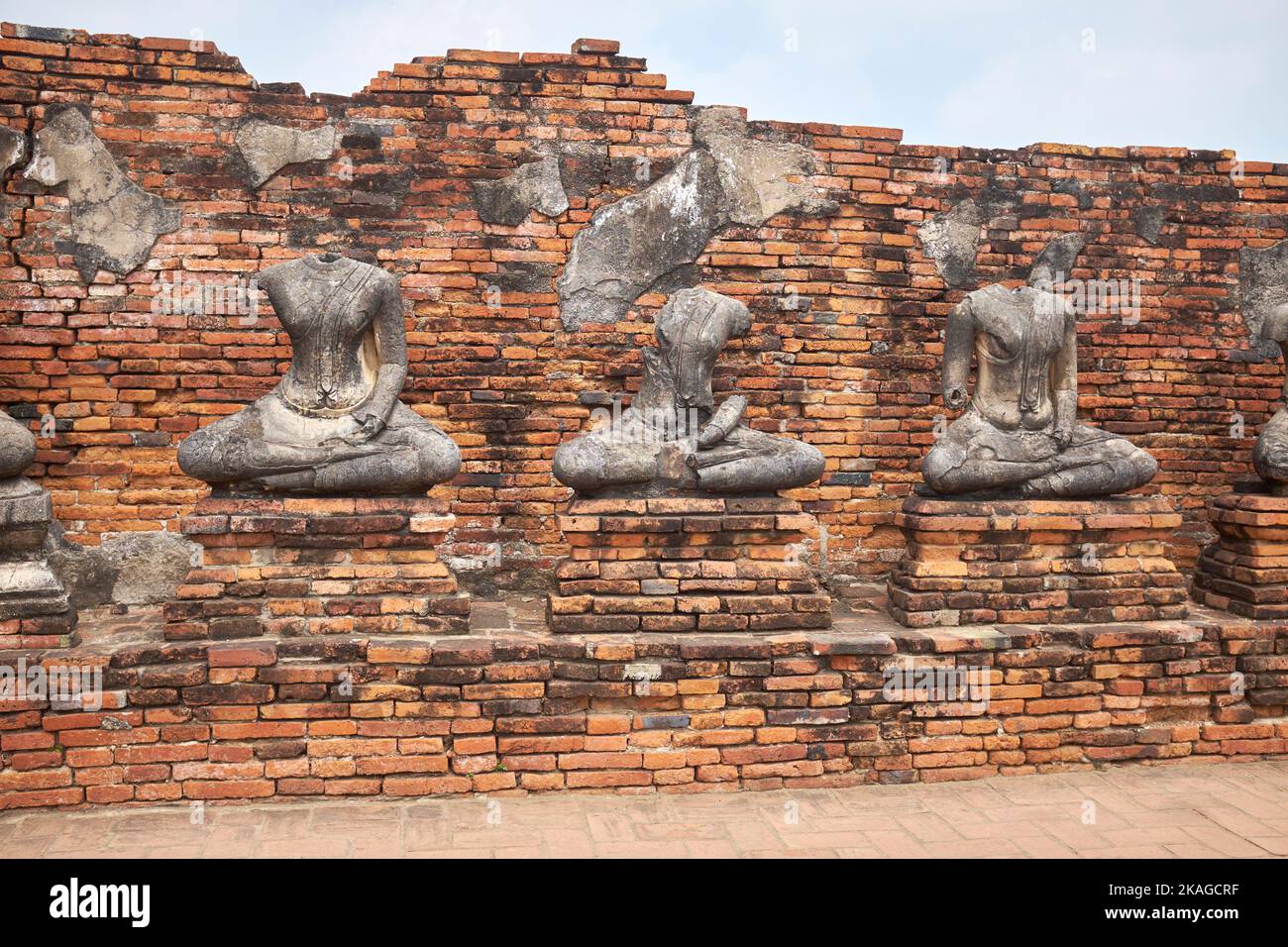 Buddhas im Ayutthaya Historical Park Ayutthaya Thailand Stockfoto