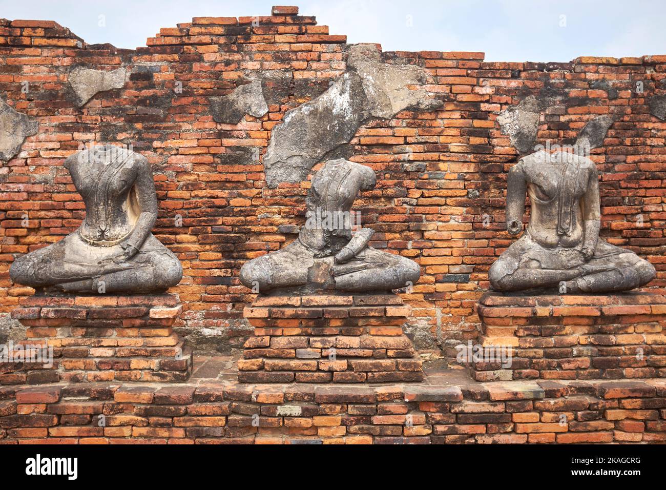 Buddhas im Ayutthaya Historical Park Ayutthaya Thailand Stockfoto