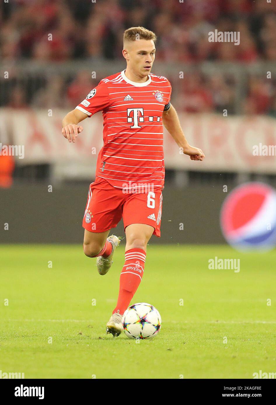 München, Deutschland. 01. Nov, 2022. firo : 11/01/2022, Fußball, Fußball, Champions League, Saison 2022/2023, 6. Gruppenspiel FC Bayern München - Inter Mailand 2:0, Joshua Kimmich, FC Bayern München, Bayern München, FCB, Individual Action, Kredit: dpa/Alamy Live Nachrichten Stockfoto