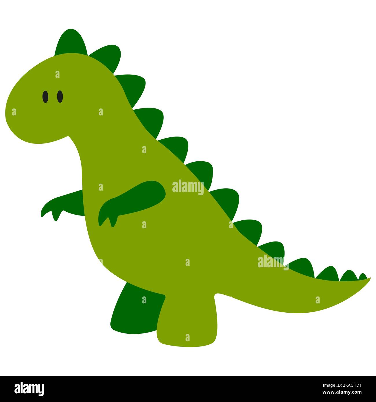 Flache Vektordarstellung des grünen Tyrannosaurus-Dinosauriers. Stock Vektor