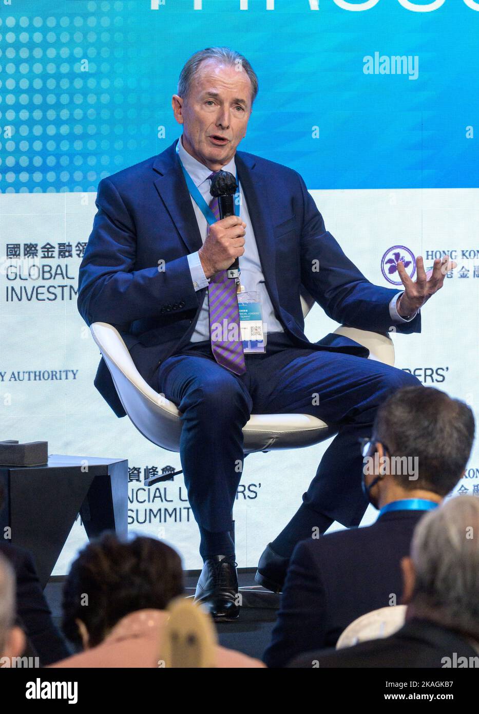 Hongkong, China. 02.. November 2022. HONGKONG, HONGKONG SAR, CHINA: NOVEMBER 2ND 2022. Global Financial LeadersÕ Investment Summit: Navigieren durch Unsicherheit. James Gorman, Chairman und CEO Morgan Stanley Alamy Live News/Jayne Russell Credit: Jayne Russell/Alamy Live News Stockfoto