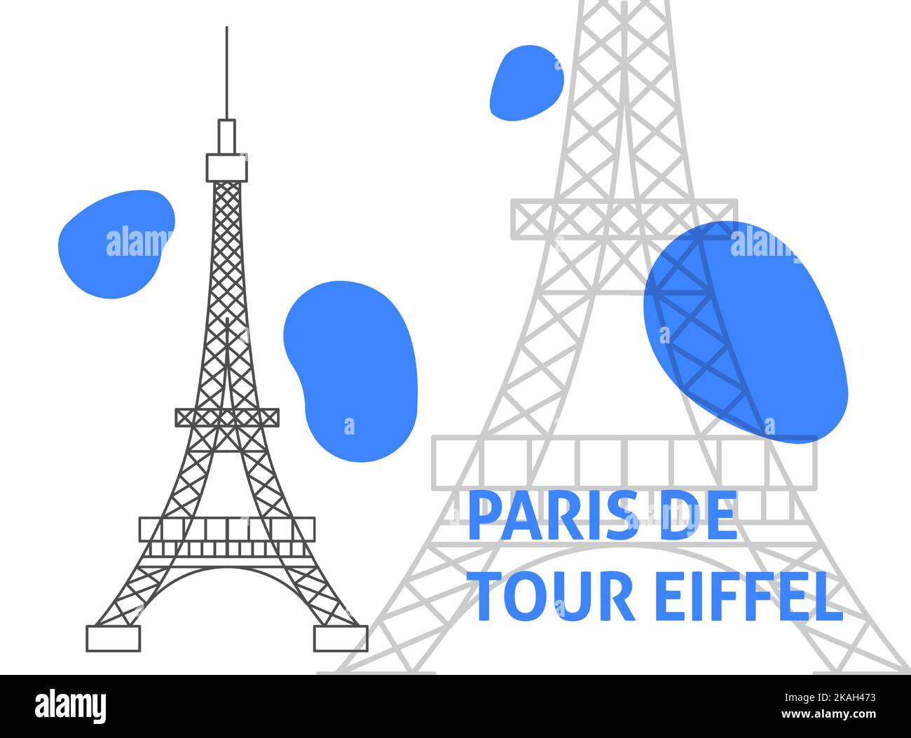 Paris De Tour Eiffel Banner Konzept Stock Vektor