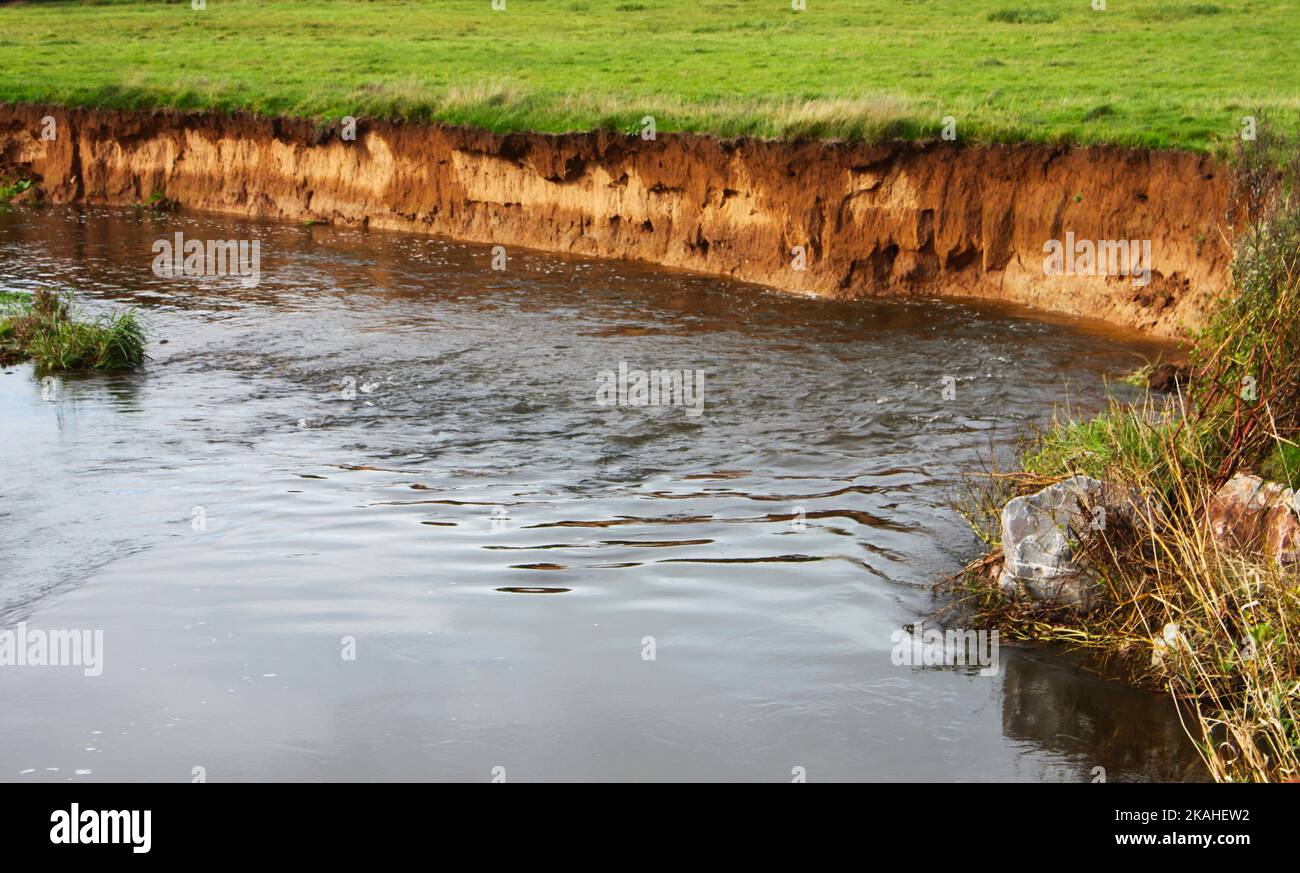 Farm Land Wälder und Kirchen Stockfoto