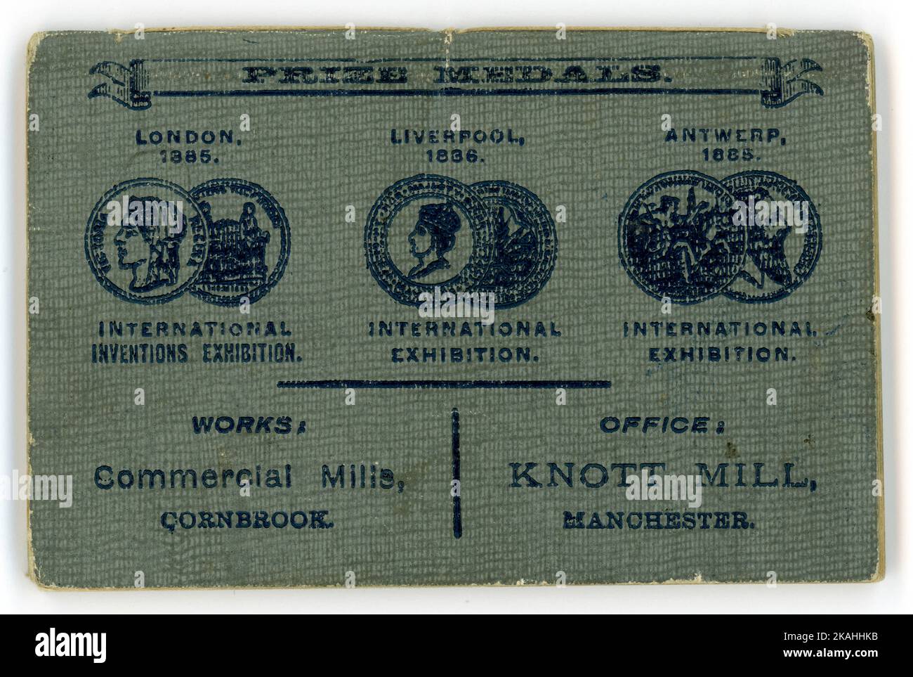 Original-Rückseite des Tagebuchs von Donald Macpherson & Co Ltd Hersteller von Ölen Farben und Lacken, Knott Mill, Manchester, Großbritannien Vom 1909. Stockfoto