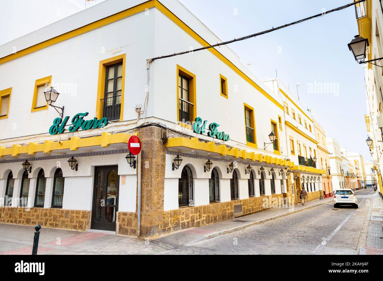 Außenansicht des Restaurants El Faro de Cádiz, Cadiz, Andalusien, Spanien Stockfoto