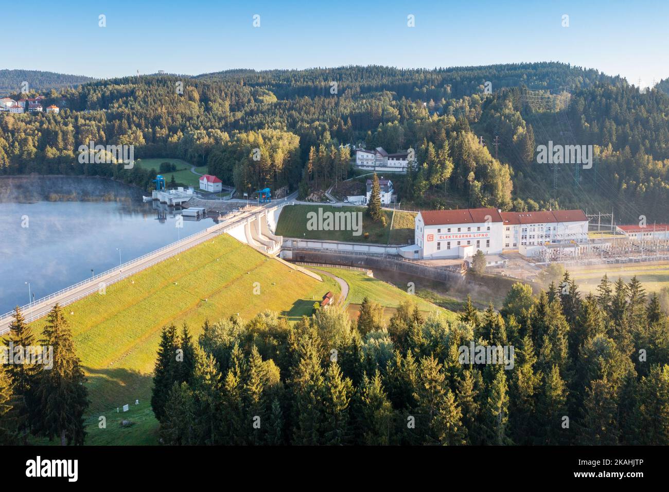 Elektrarna, Lipno nad Sázavou, vodni nadrz Lipno I, Jizni Cechy, Ceska republika / Wasser-Elektrizitätswerk, Lipno, Südböhmen, Tschechische republik Stockfoto