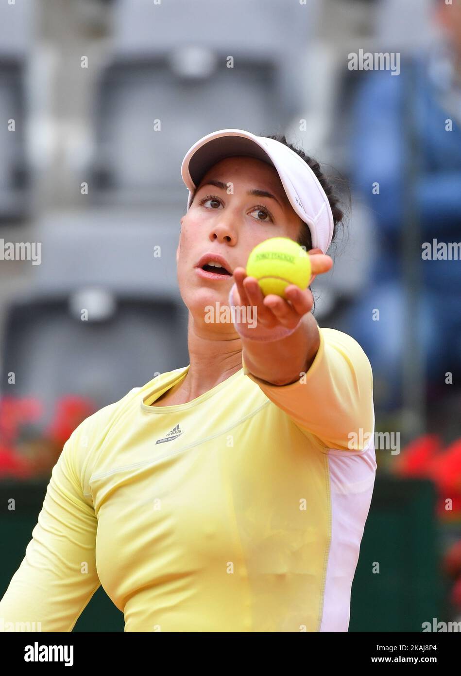 Garbine Muguruza in Aktion während seines Spiels gegen Timea Bacsinszky - Internazionali BNL d'Italia 2016 am 13. Mai 2016 in Rom, Italien. (Foto von Silvia Lore/NurPhoto) *** Bitte nutzen Sie die Gutschrift aus dem Kreditfeld *** Stockfoto