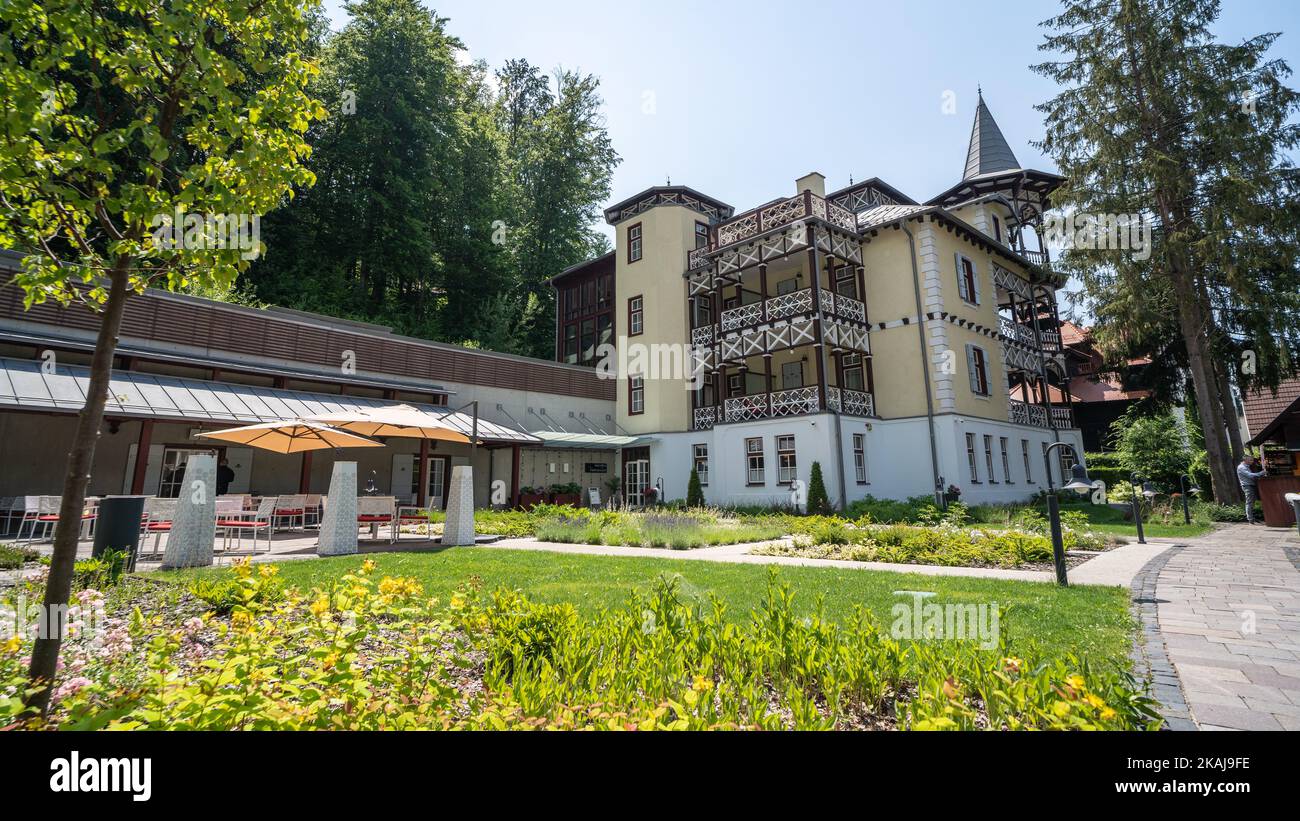 Rustikale Villa in Sovata Resort Siebenbürgen, Rumänien. Stockfoto