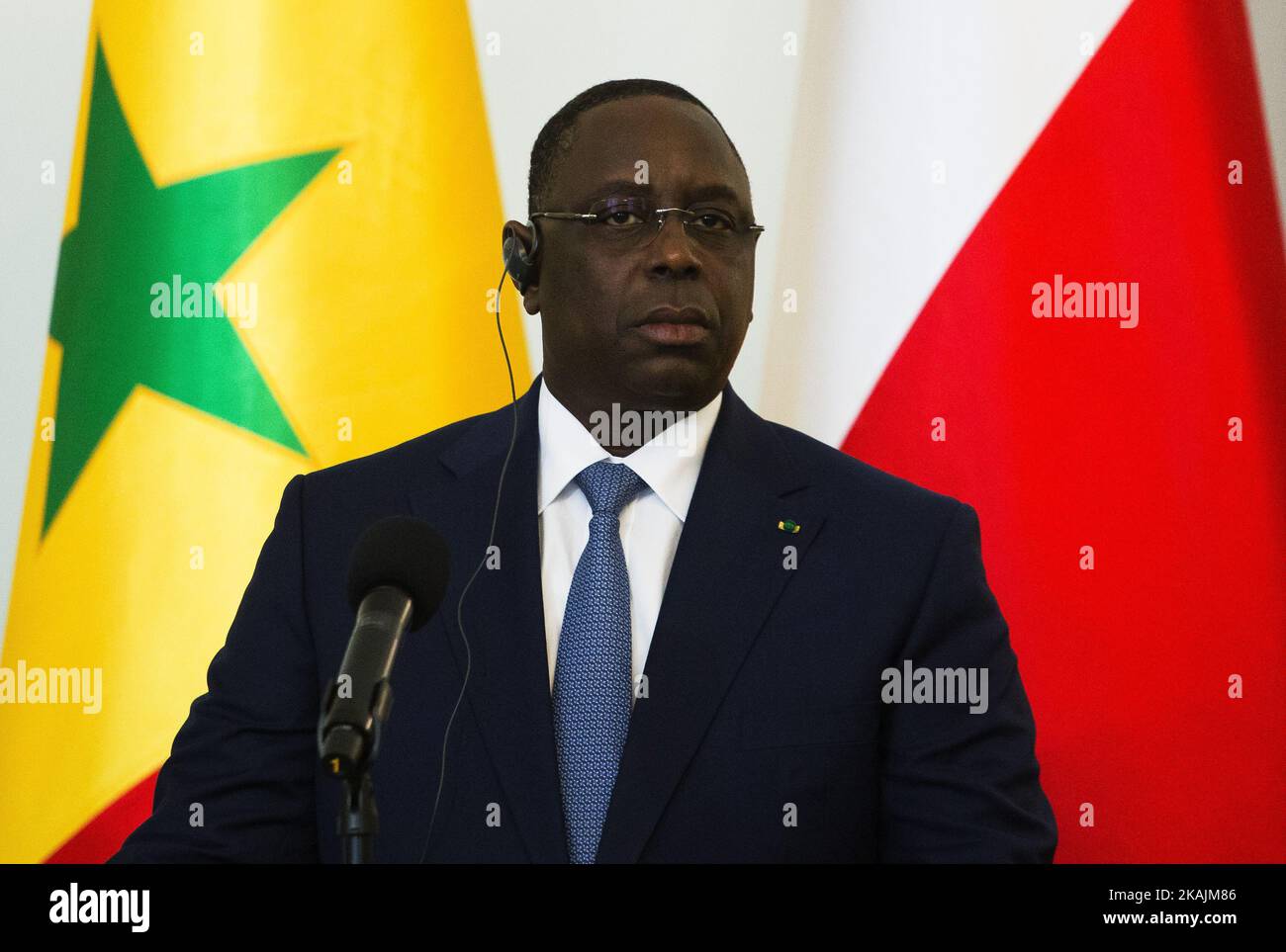 Präsident der Republik Senegal Macky Sall am 27. Oktober 2016 in Warschau, Polen. (Foto von Krystian Dobuszynski/NurPhoto) *** Bitte nutzen Sie die Gutschrift aus dem Kreditfeld *** Stockfoto