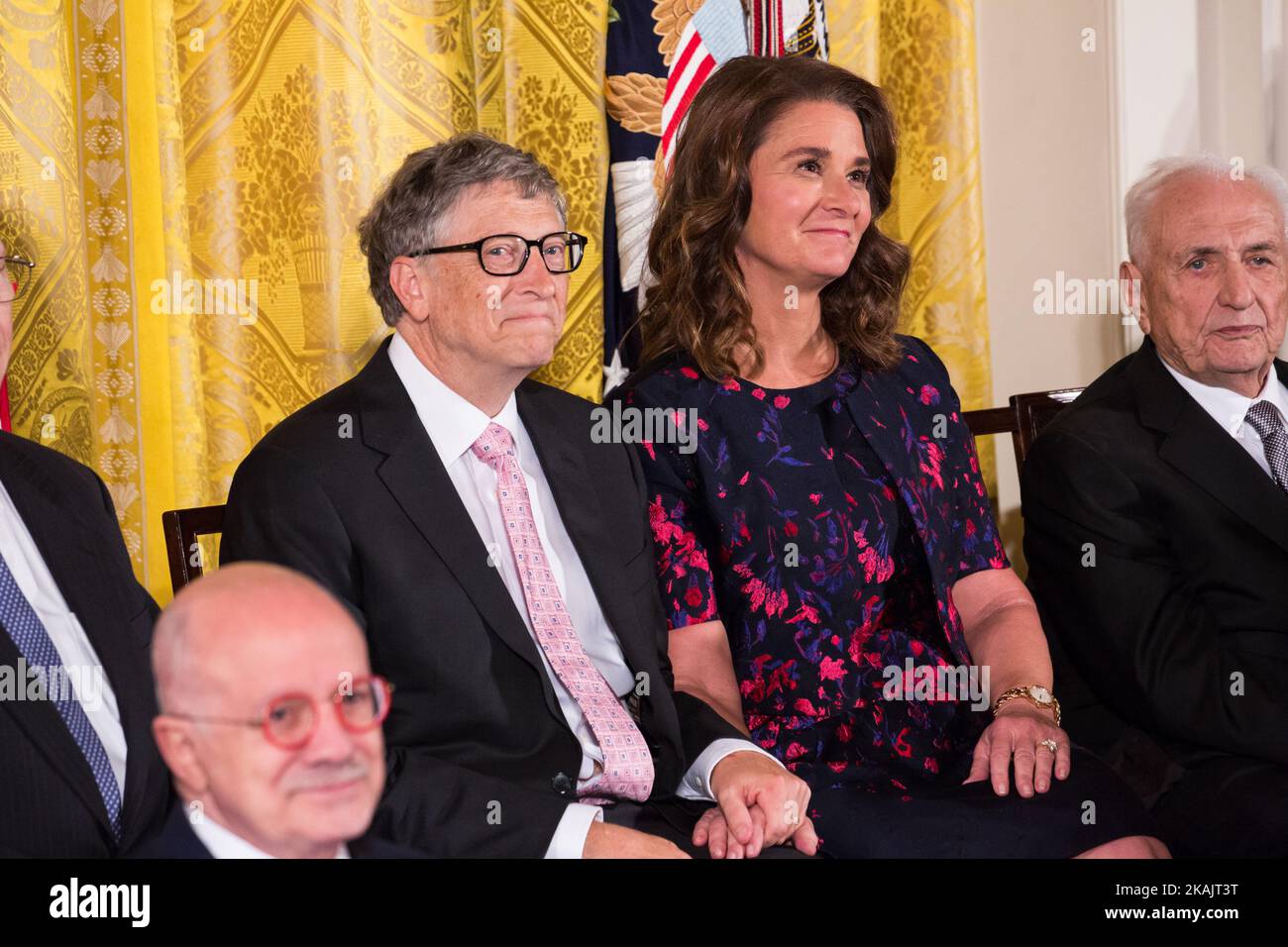 Philanthropen und Preisträger der Presidential Medal of Freedom, Bill und Melinda Gates, (Foto: Cheriss May/NurPhoto) *** Bitte nutzen Sie die Gutschrift aus dem Kreditfeld *** Stockfoto