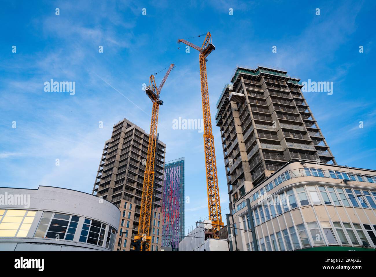 Im Stadtzentrum von Croydon werden neue Wohnungen gebaut Stockfoto