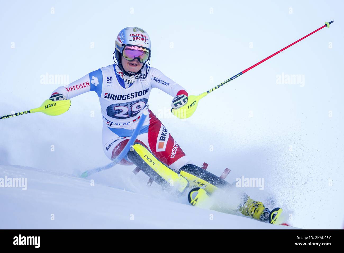 CHABLE Charlotte (SUI) in Aktion während des FIS World Cup - Ladies' Slalom, der am 11. Dezember 2016 in Sestriere, Italien, stattfand. (Foto von Mauro Ujetto/NurPhoto) *** Bitte benutzen Sie die Gutschrift aus dem Kreditfeld *** Stockfoto