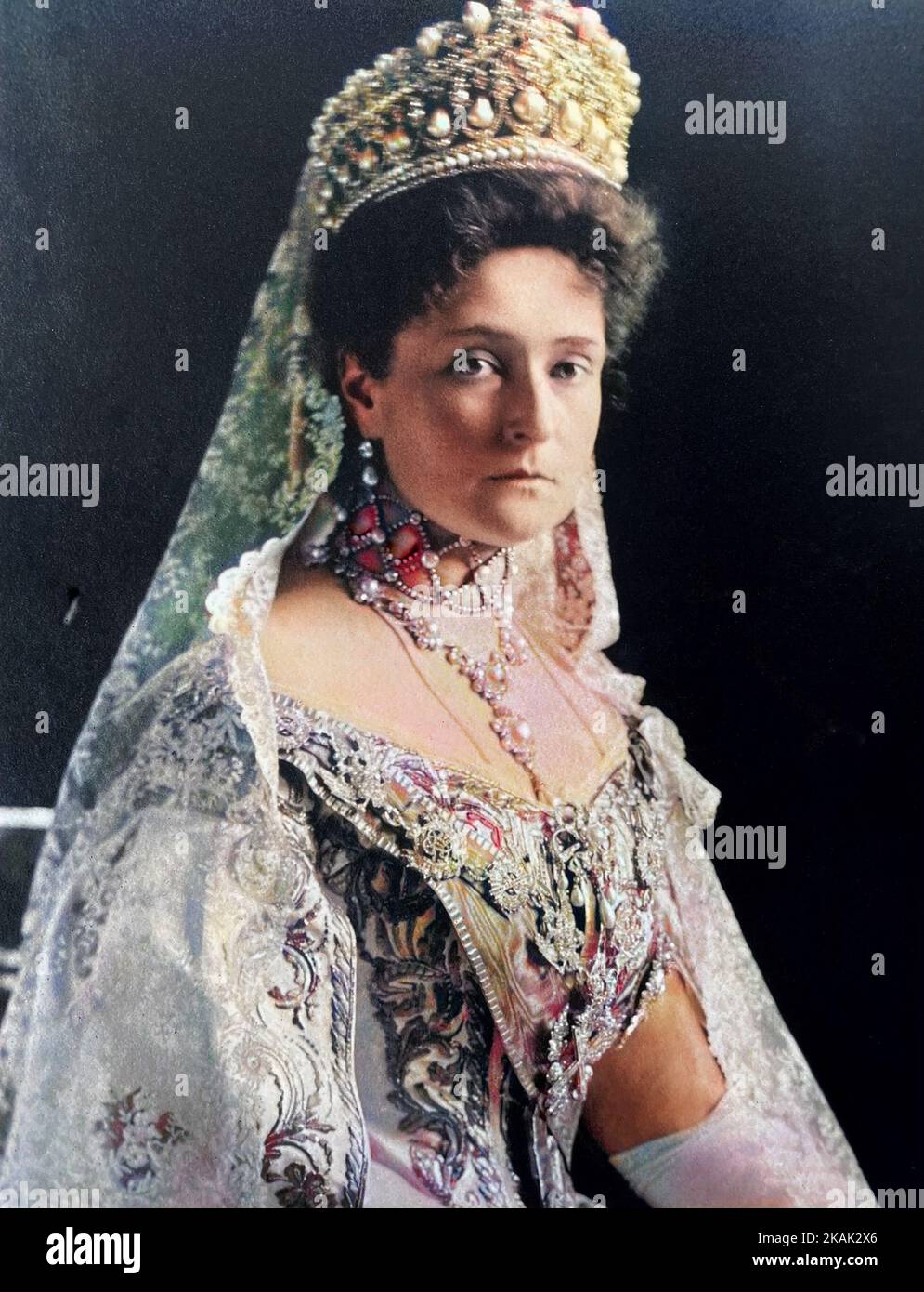 ALEXANDRA FEODOROVNA -n Alix von Hessen - (1872-1918) Consort des Zaren Nikolaus II. Im Jahr 1908 Stockfoto