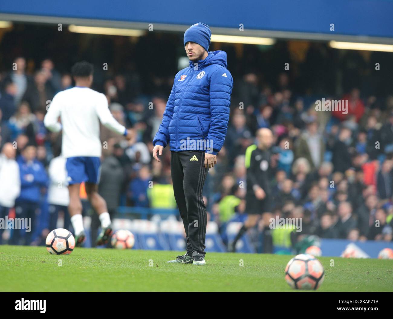 Chelseas Eden Hazard während des Emirates F A Cup - Drittes Runde-Spiel zwischen Chelsea und Peterborough United in Stamford Bridge, London, Großbritannien - 08. Jan 2017 (Foto von Kieran Galvin/NurPhoto) *** Bitte benutzen Sie die Gutschrift aus dem Credit Field *** Stockfoto