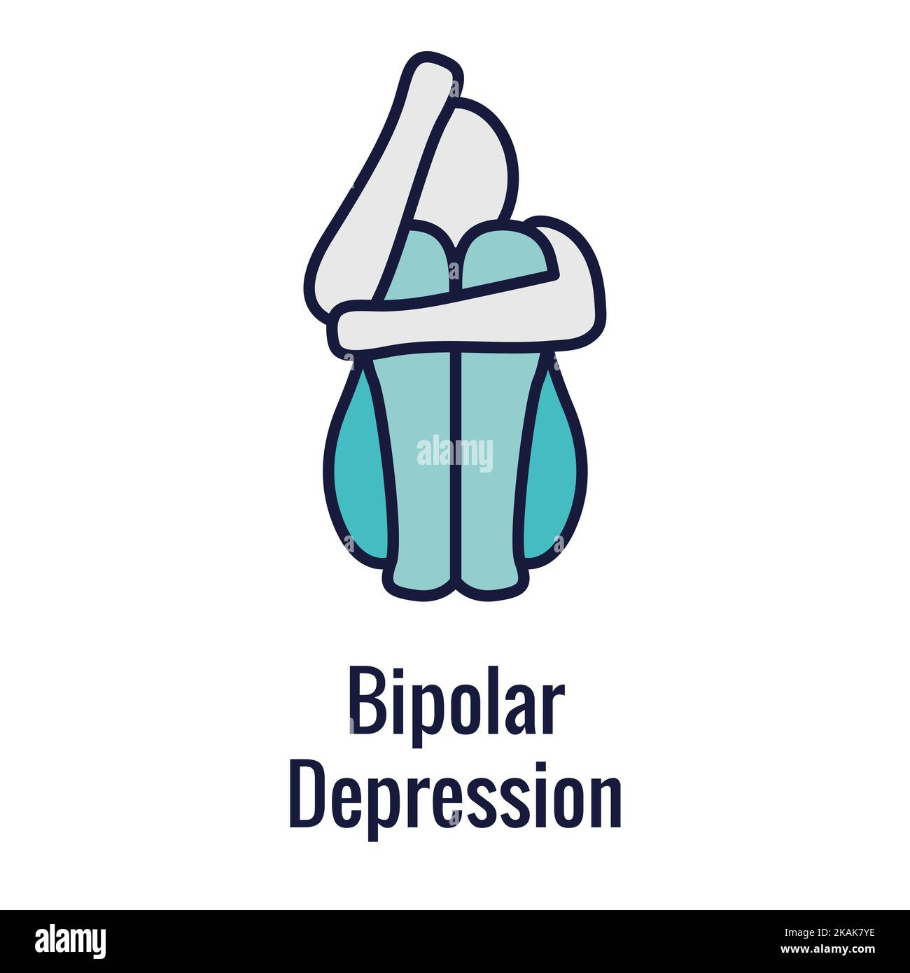 Bipolare Störung oder Depression BP-Symbolsatz mit Symbolen für psychische Gesundheit Stock Vektor