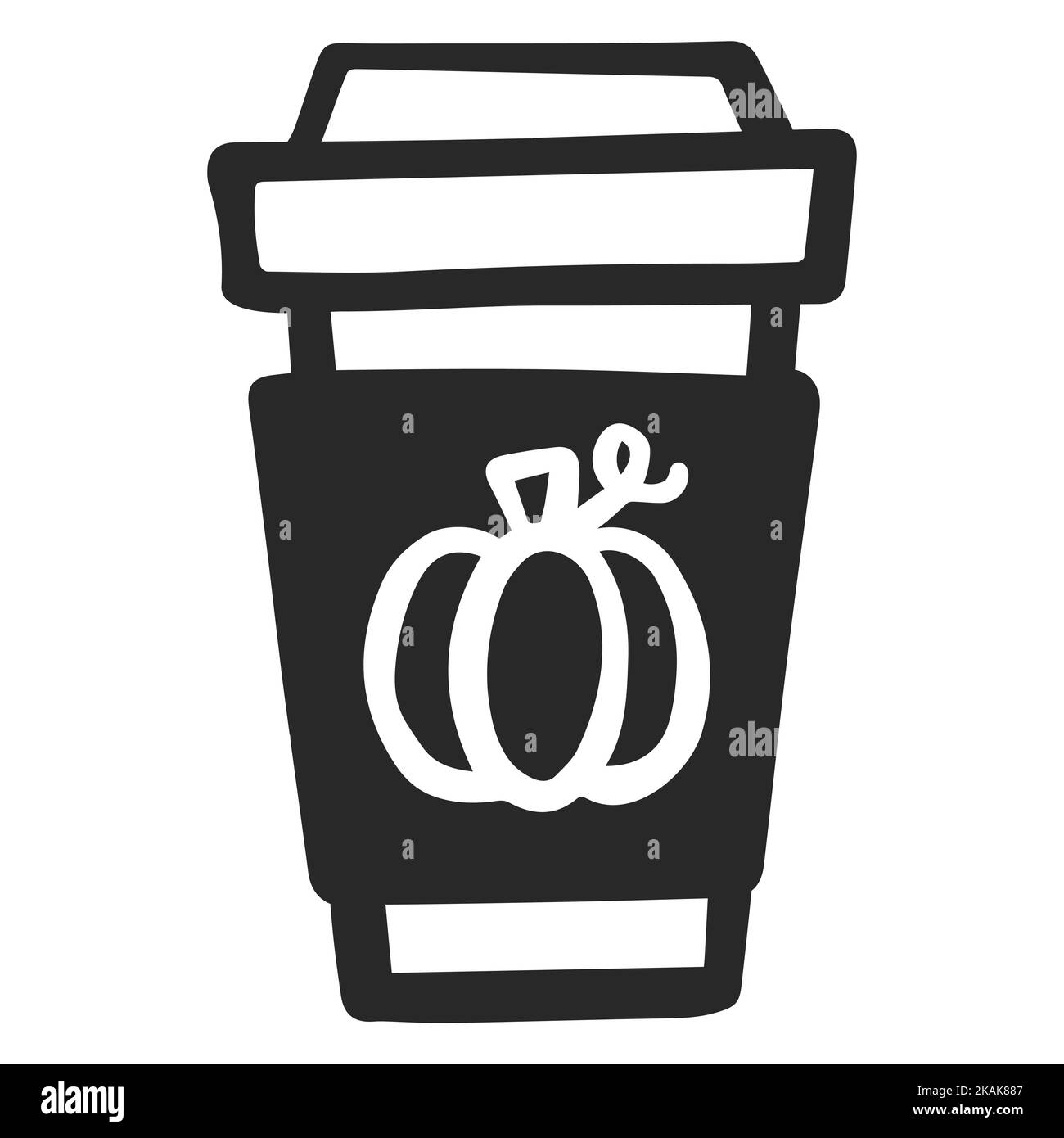 Kürbis Gewürz Latte Coffee für Oktober oder Herbst Stock Vektor