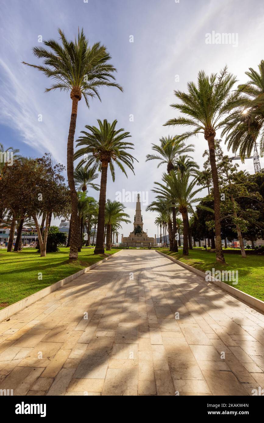 Historische Stätte, Denkmal der Helden von Cavite. Cartagena, Spanien. Stockfoto