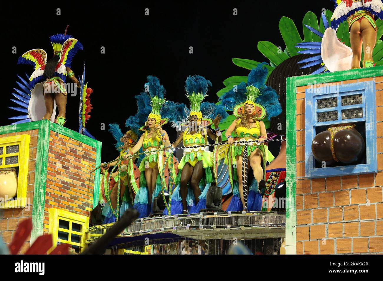 Karneval in Rio 2017 Gremio Recreativo Schule von Samba Estacio de Sa am 24. Februar 2017 in Rio de Janeiro, Brasilien. (Foto von Gilson Borba/NurPhoto) *** Bitte nutzen Sie die Gutschrift aus dem Kreditfeld *** Stockfoto