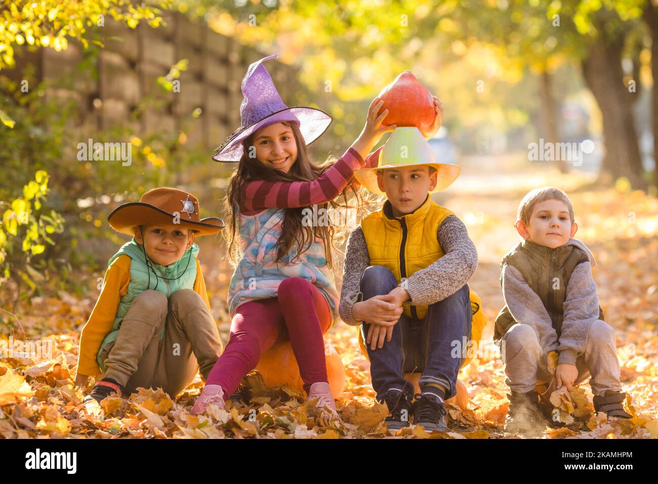 Halloween und Thanksgiving Spaß für Kinder Stockfoto