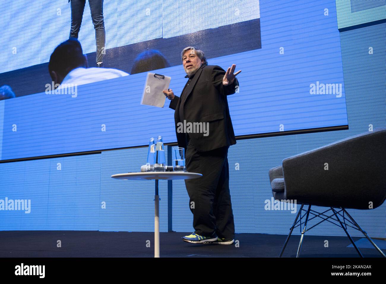 Steve Wozniak, Mitbegründer von Apple, wird während der Cube Challenge auf der CUBE Tech Fair for Startups am 12. Mai 2017 in Berlin abgebildet. (Foto von Emmanuele Contini/NurPhoto) *** Bitte benutzen Sie die Gutschrift aus dem Kreditfeld *** Stockfoto