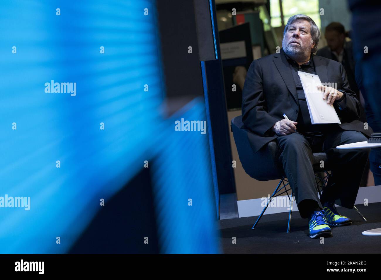 Steve Wozniak (C), Mitbegründer von Apple, wird während der Cube Challenge auf der CUBE Tech Fair for Startups am 12. Mai 2017 in Berlin abgebildet. (Foto von Emmanuele Contini/NurPhoto) *** Bitte benutzen Sie die Gutschrift aus dem Kreditfeld *** Stockfoto