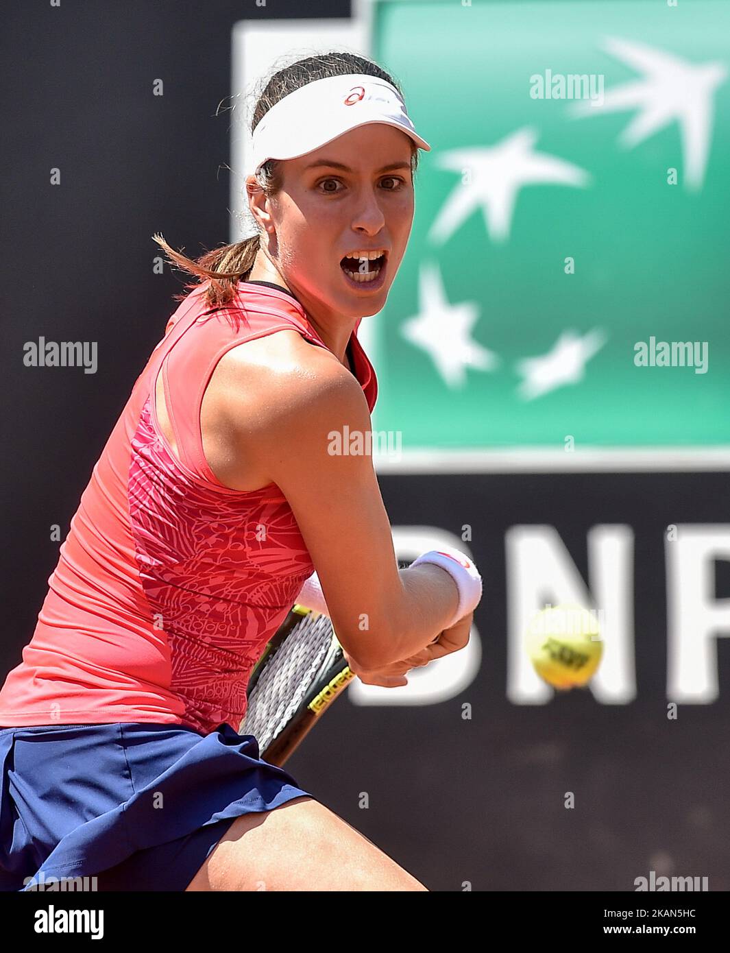 Johanna Konta im Einsatz während seines Spiels gegen Venus Williams - Internazionali BNL d'Italia 2017 am 16. Mai 2017 in Rom, Italien. (Foto von Silvia Lore/NurPhoto) *** Bitte nutzen Sie die Gutschrift aus dem Kreditfeld *** Stockfoto