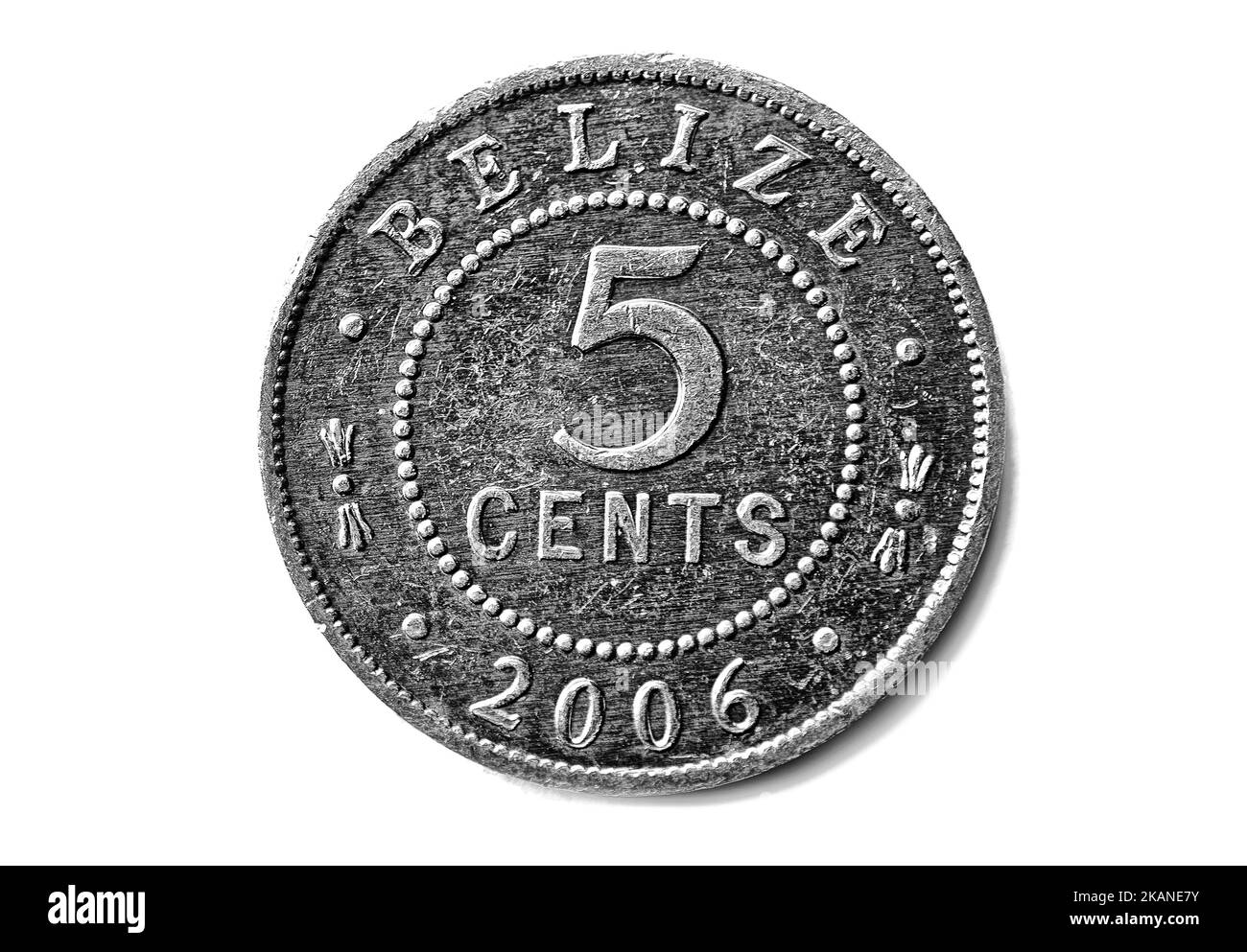 Fotomünzen Belize, 5 Cent, 2006 Stockfoto