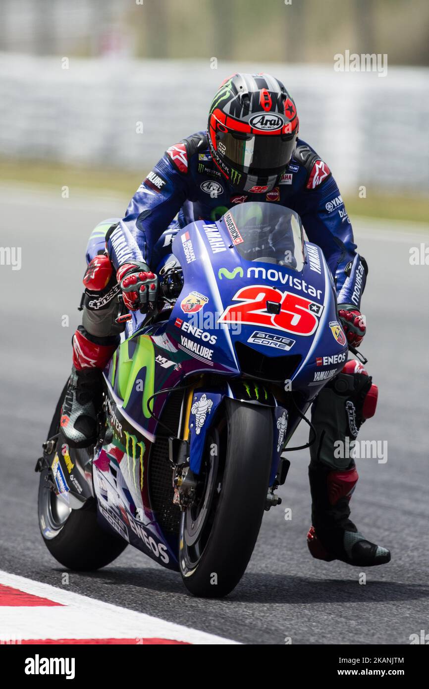 25 Maverick Vinales aus Spanien von Movistar Yamaha MotoGP (Yamaha) während des Monter Energy Catalonia Grand Prix, auf dem Circuit de Barcelona-Catalunya am 9. Juni 2017. (Foto von Xavier Bonilla/NurPhoto) *** Bitte nutzen Sie die Gutschrift aus dem Kreditfeld *** Stockfoto