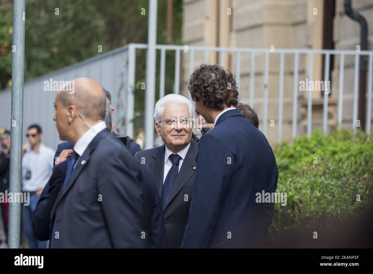 Die offizielle Eröffnung der Fondazione Giovanni Agnelli (Stiftung Giovanni Agnelli). Auf dem Bild: Der Präsident der Italienischen Republik Sergio Mattarella. (Foto von Mauro Ujetto/NurPhoto) *** Bitte benutzen Sie die Gutschrift aus dem Kreditfeld *** Stockfoto