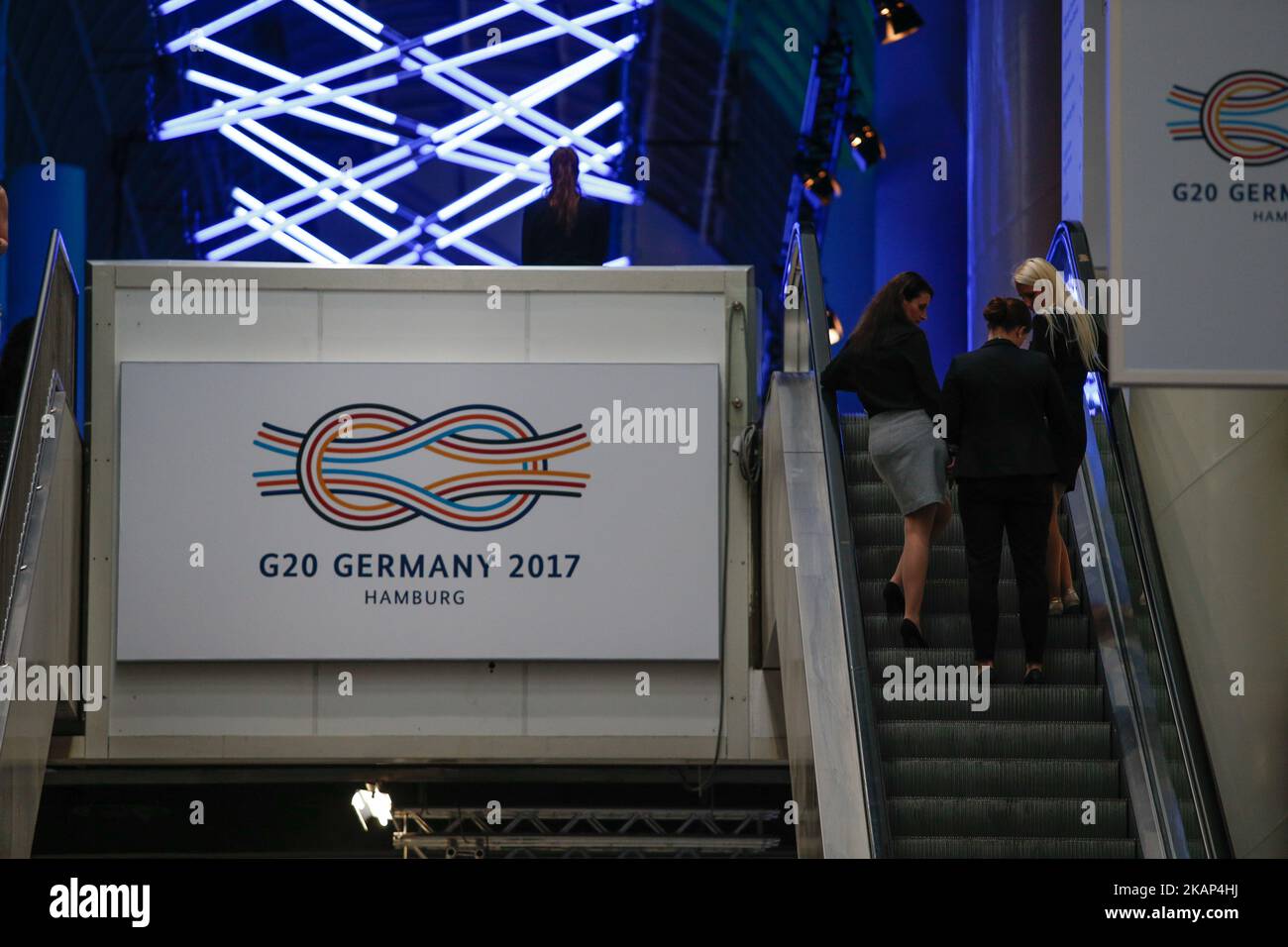 Am 6. Juli 2017 findet das Hamburger Messe und Congress Center statt, wo die G20 zwei Tage lang die führenden Unternehmen der 20 größten Volkswirtschaften der Welt zusammenbringt. (Foto von Jaap Arriens/NurPhoto) *** Bitte benutzen Sie die Gutschrift aus dem Kreditfeld *** Stockfoto