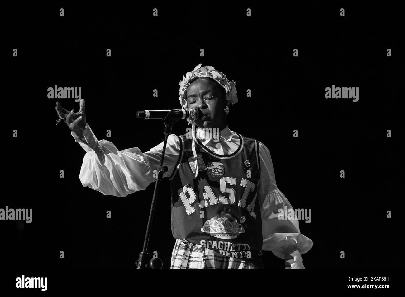 Die Sängerin und Songwriterin Lauryn Hill spielt am 09. Juni 2017 live auf der Bühne des Rock in Roma 2017, Rom, Italien. (Foto von Giuseppe Maffia/NurPhoto) *** Bitte nutzen Sie die Gutschrift aus dem Kreditfeld *** Stockfoto