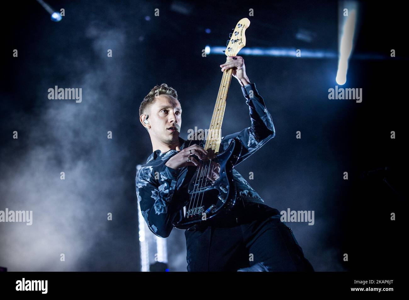 Oliver SIM von The XX spielt am 10. Juli 2017 live auf der Bühne des Rock in Roma 2017 in Rom, Italien. (Foto von Giuseppe Maffia/NurPhoto) *** Bitte nutzen Sie die Gutschrift aus dem Kreditfeld *** Stockfoto