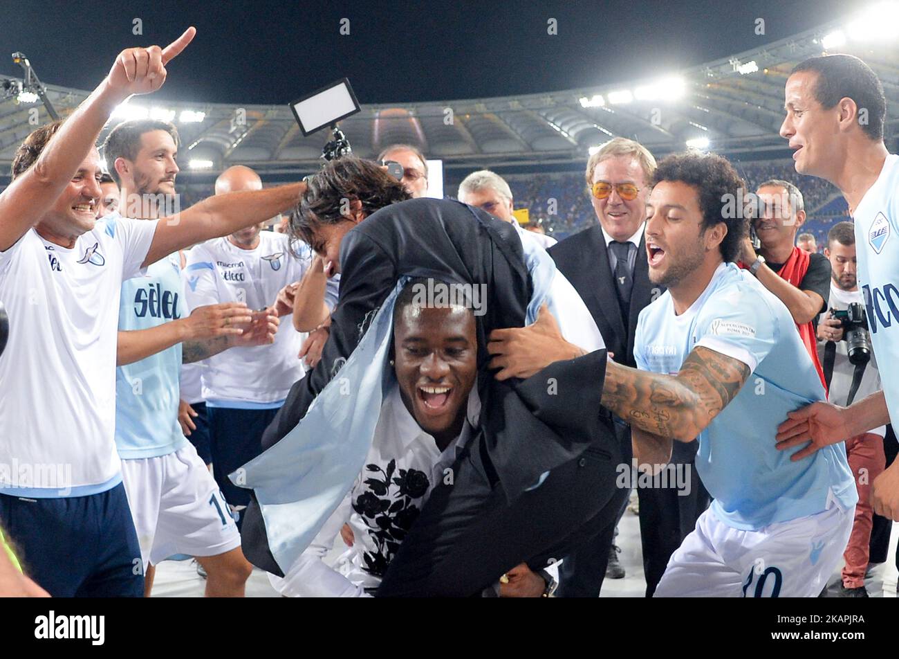 Simone Inzaghi während des italienischen Supercup Tim Fußballspiels Juventus gegen lazio am 13. August 2017 im Olympiastadion in Rom, Italien.(Foto: Silvia Lore/NurPhoto) *** Bitte benutzen Sie die Gutschrift aus dem Credit Field *** Stockfoto