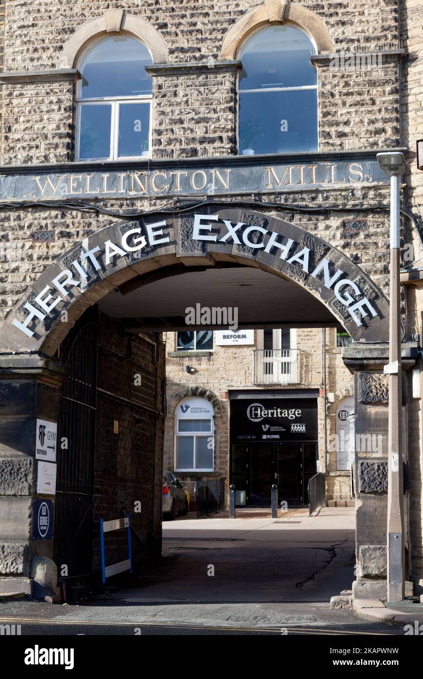 Eintritt zum Heritage Exchange Business Center, Lindley, Huddersfield, West Youkshire Stockfoto