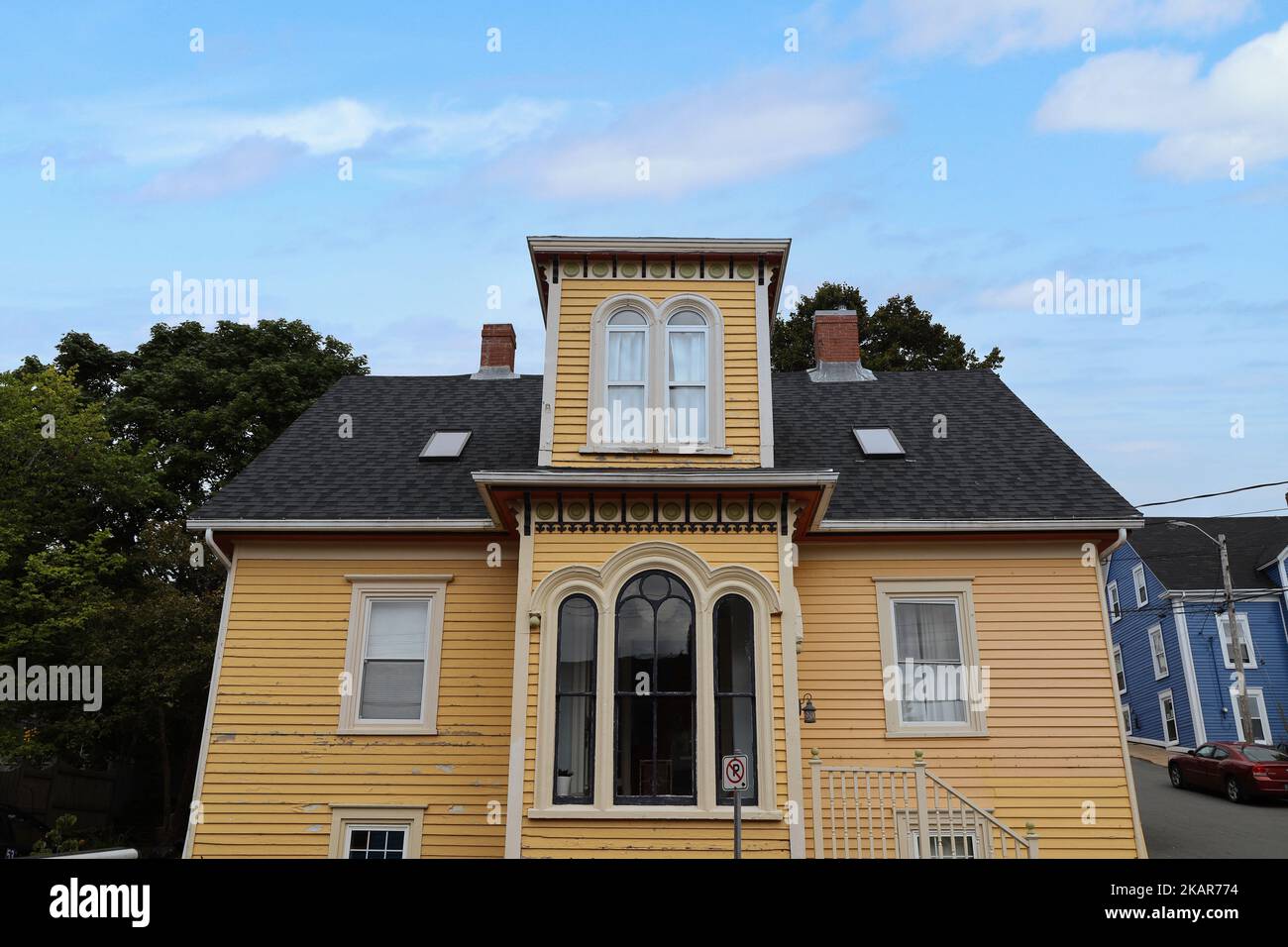 Lunenburgs farbenfrohe Häuser in Nova Scotia Stockfoto