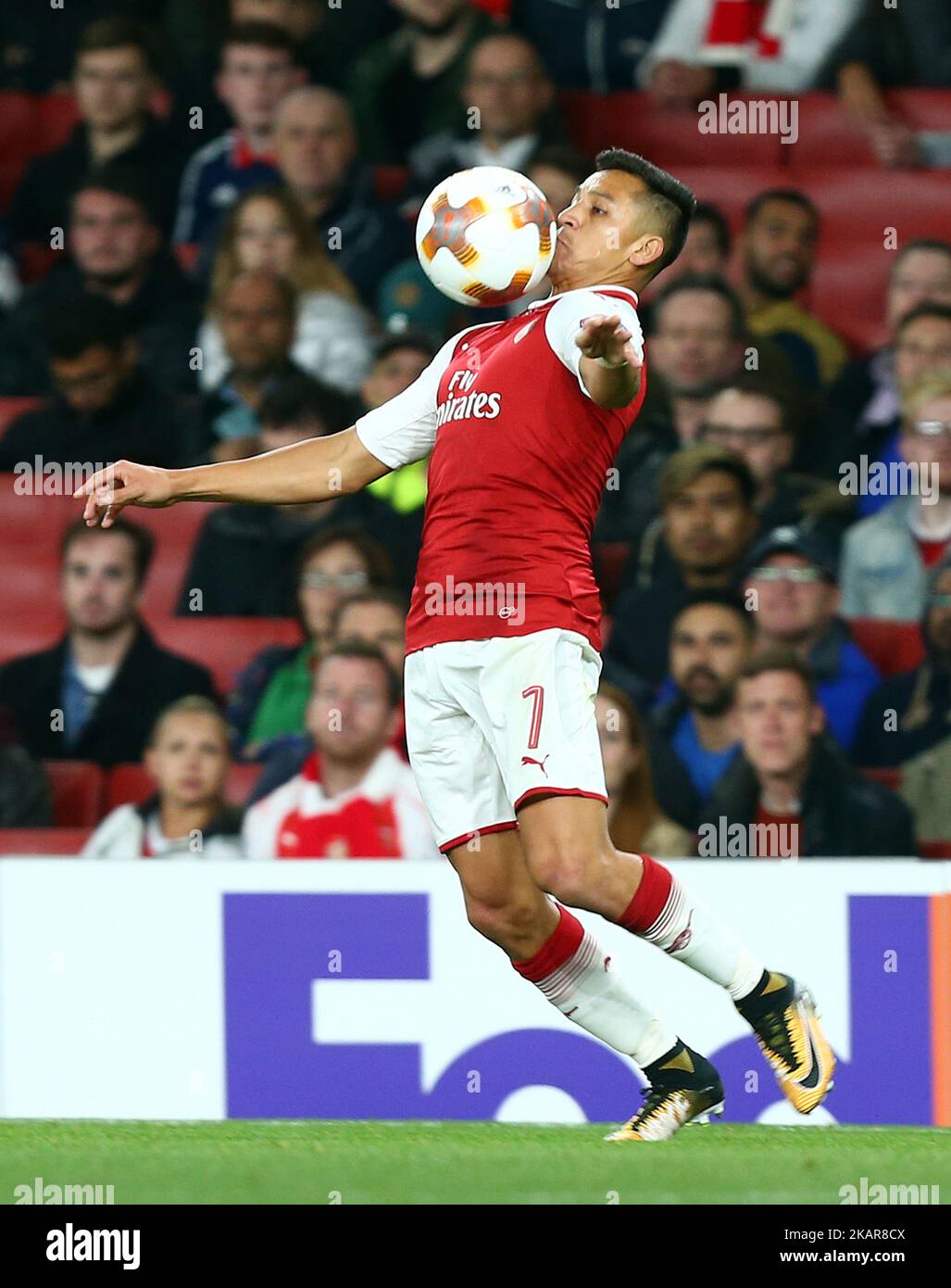 Alexis Sanchez von Arsenal während des UEFA Europa League Group H-Spiels zwischen Arsenal und dem 1. FC Köln in den Emiraten , London, 14. September 2017 (Foto: Kieran Galvin/NurPhoto) Stockfoto