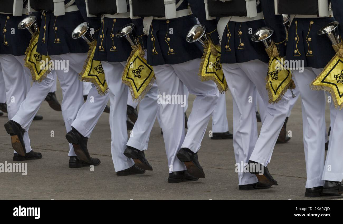 Die chilenische Präsidentin Michelle Bachelet nimmt zum letzten Mal als Präsidentin an der traditionellen Militärparade in Santiago, Chile, am 19. September 2017 Teil, um des „Tages der Glorie der chilenischen Armee“ zu gedenken. Die Parade findet am Tag nach dem 'Nationalfeiertag Chiles' im O'Higgins Park statt. (Foto von Mauricio Gomez/NurPhoto) Stockfoto