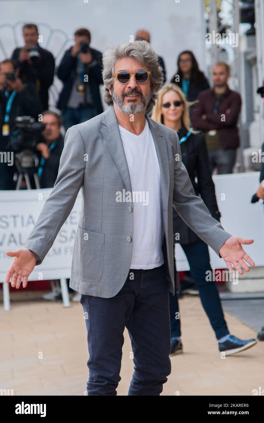 Der Schauspieler Ricardo Darín kommt im Hotel Maria Cristina während des San Sebastian Filmfestivals 65. in San Sebastian, Spanien, an. 25. september 2017. Der Schauspieler wird für seine herausragende Karriere mit dem Donostia-Preis ausgezeichnet. (Foto von COOLMedia/NurPhoto) Stockfoto