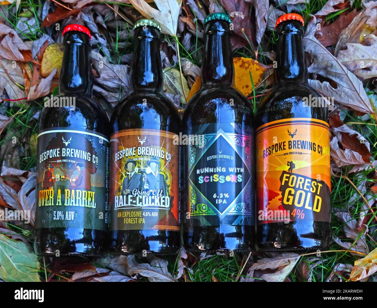 Bespoke Brewing, Littledean Cinderford, Forest of Dean, Flaschenbiere, Cinderford, Gloucestershire, England, Großbritannien Stockfoto