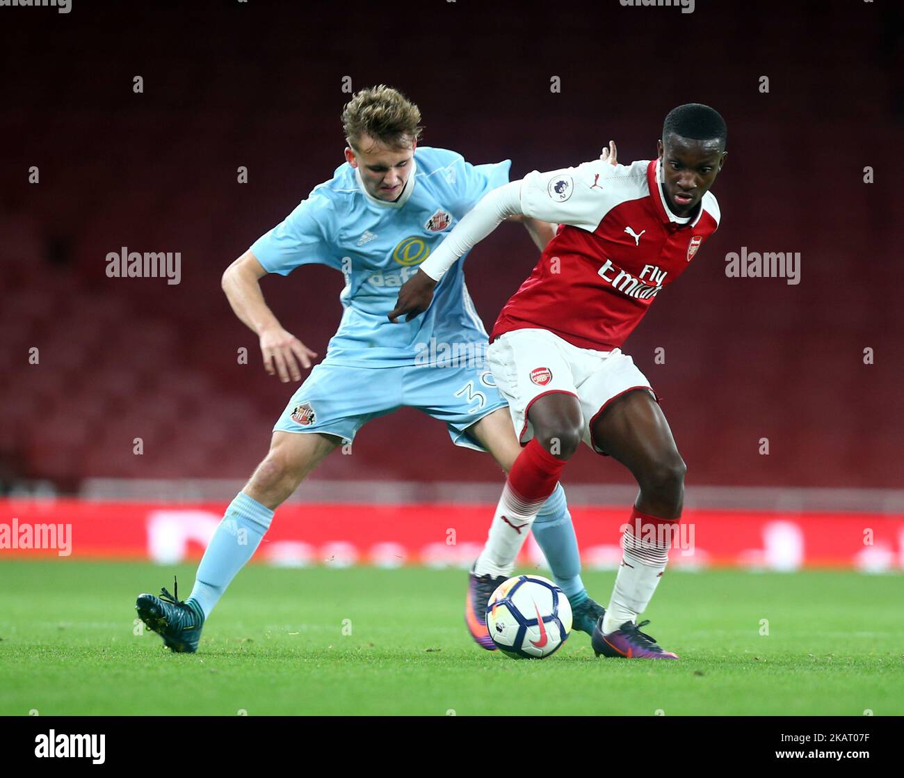 Edward Netiah von Arsenal U23s während der Premier League 2 - Division 1match zwischen Arsenal unter 23s gegen Sunderland unter 23s im Emirates Stadium London, Großbritannien am 16. Oktober 2017. (Foto von Kieran Galvin/NurPhoto) Stockfoto