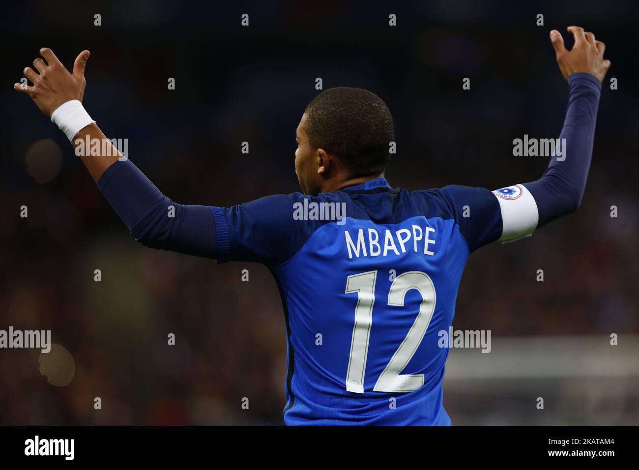 Kylian Mbappe von Frankreich beim Freundschaftsspiel zwischen Frankreich und Wales im Stade de France-Stadion in Saint-Denis, am 10. November 2017, am Stadtrand von Paris, Frankreich. (Foto von Mehdi Taamallah/NurPhoto) Stockfoto