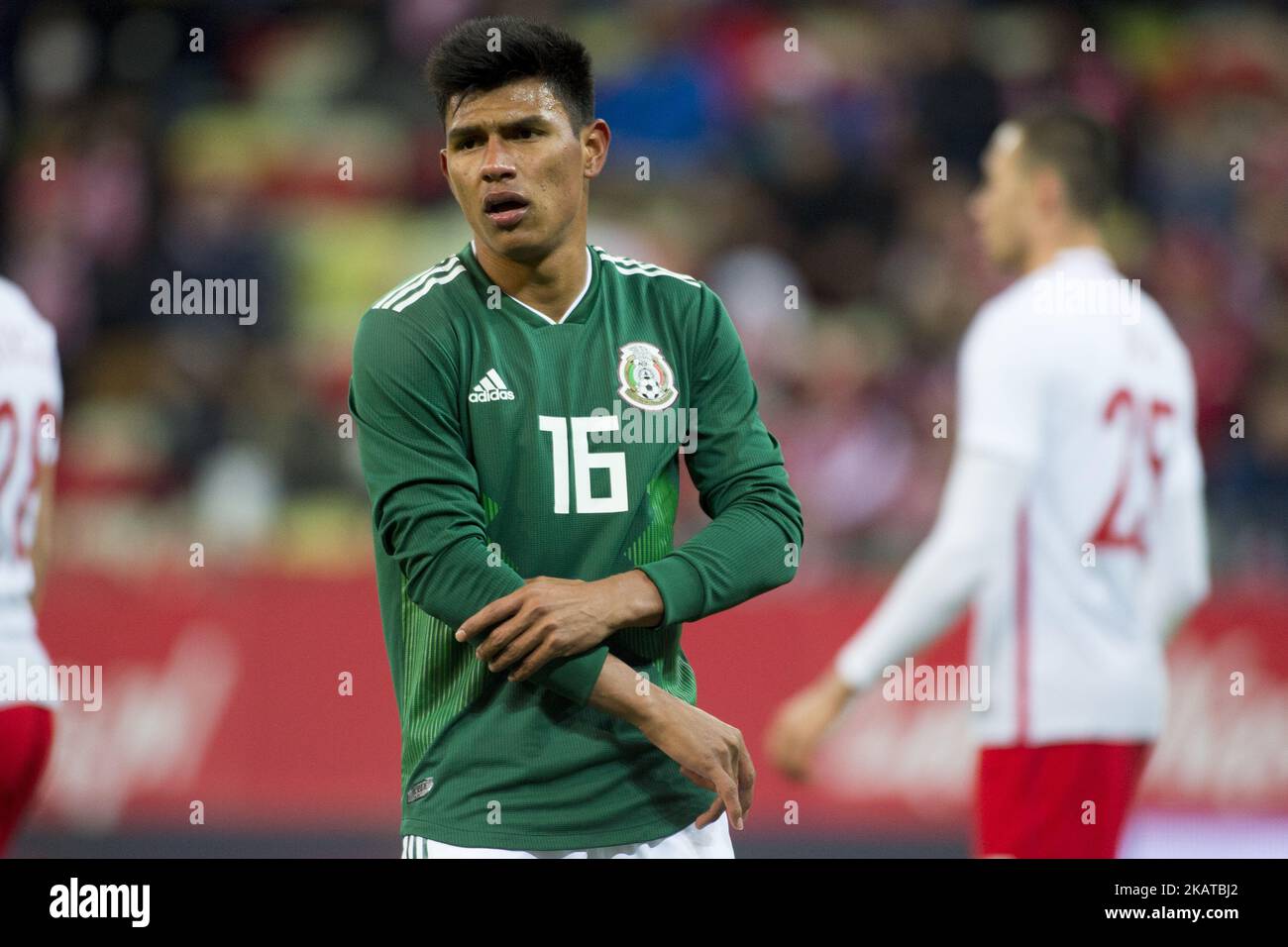 Jesus Gallardo von Mexiko während des Internationalen Freundschaftsspiel zwischen Polen und Mexiko im Energa Stadion in Danzig, Polen am 13. November 2017 (Foto: Andrew Surma/NurPhoto) Stockfoto