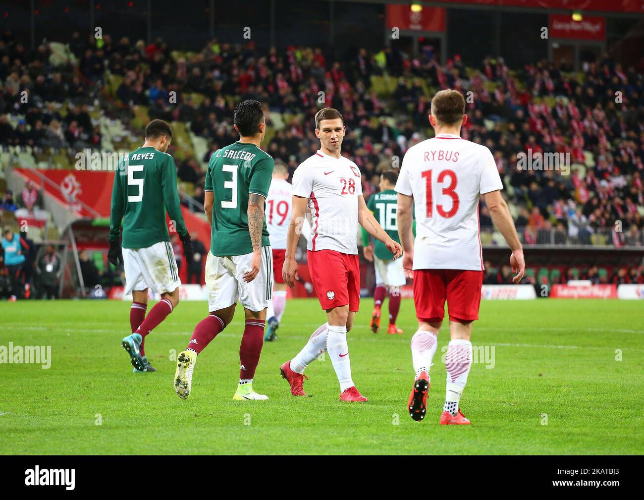 Internationales Freundschaftsspiel zwischen Polen und Mexiko im Energa-Stadion in Danzig, Polen am 13. November 2017 (Foto: Mateusz Wlodarczyk/NurPhoto) Stockfoto