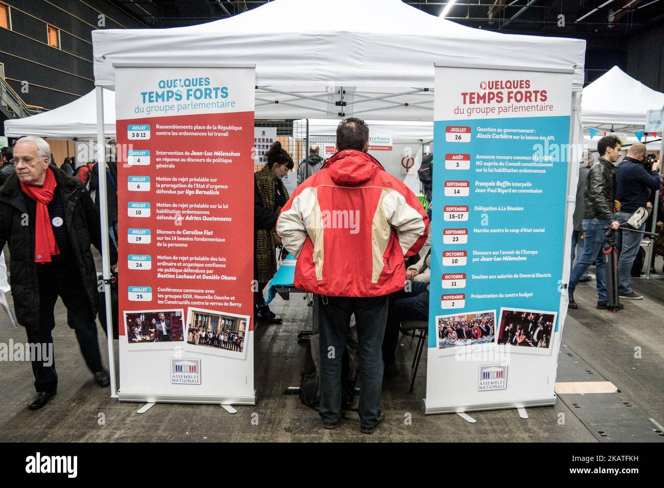 Dritte Nationale Konvention von La France Insoumise in Clermont Ferrand, Frankreich, 25. November 2017. (Foto von Nicolas Liponne/NurPhoto) Stockfoto